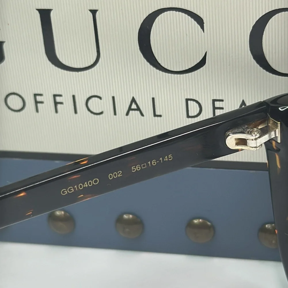 New Authentic Gucci GG10400 002 Havana Rectangular Optical Glasses:
